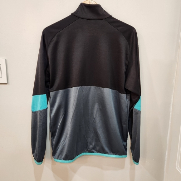 Vintage Puma Track Jacket Sweatshirt Mens Medium Black Gray Full Zip Gym - Picture 2 of 10